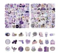 Ästhetische Lila Sticker für Wasserflaschen, 116 Niedliche Ästhetische Sticker für Kinder Mädchen Teens, Wasserdichte Vinyl Aufkleber für Laptop Tagebuch Scrapbooking Party Dekoration (Lila)