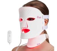 Aesthifae Red Light Therapy Mask for Face and Neck, 7 Colours with NIR LED, Facial Light Therapy with Eye Protection and Remote Control, Ergonomic Design Rechargeable for Real Care