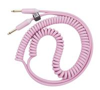 Aestivate 16ft/5m Coiled Guitar Cable Electric Instrument Cable Curly Instrument Cable Stretchable Straight to Straight Dual Straight Plugs(Pink)