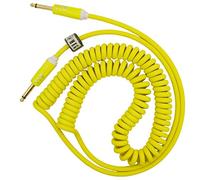 Aestivate 16ft/5m Coiled Guitar Cable Electric Instrument Cable Curly Instrument Cable Stretchable Straight to Straight Dual Straight Plugs (Yellow)