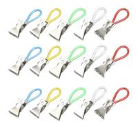Aestustheri 15PCS Metal Towel Clips - Clothes Pegs - Tea Towel Hangers for Hanging - Multi-Color Hooks for Kitchen, Bathroom, Home