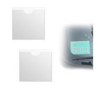 Aestustheri 2 Pack Parking Permit Holder for Car Windscreen - Self-Adhesive Permit Holder - 10.5 x 10.5 cm - Clear Tax Disc Holder for Car Windscreen - Note and Ticket Holder - Car/Van/Caravan Use