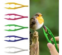 Aestustheri 5PCS - Plastic Tweezers - Reptile Feeding Tongs - Kids Tweezers - Multi-Purpose Craft Tool - Lightweight & Durable (White, Green, Yellow, Blue, Rose Red)