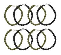 Aestustheri 8Pcs Military Boot Straps - Twisters Army Ties - Elastic Pant-Leg Bands - Trouser Clips with Metal Hooks - For Outdoor Activities (Black,Green)