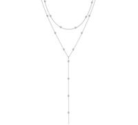 [Aestustheri] Long Layered Necklace for Women - Trendy Y Shaped Drop Pendant Necklace Simple Beaded Chain Long Pendant Necklace for Women Fashion Jewelry Gift for Her One Size Zinc No Jewel, One Size