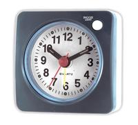 Aestustheri Silent Travel Alarm Clock - Non-Ticking, Quiet Mini Analog Clock with Snooze & Nightlight Function - Large Display for Heavy Sleepers - Ideal for Bedside & Travel