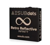 AESUB dots retro infinity - endless strips with retroreflective reference points diameter 6 mm for 3D scanner with laser light, random dot distribution, transparent, 25 m roll, ideal for large areas