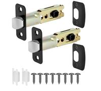 Aesytava Universal Door Lock Replacement Parts with 8mm Square Spindle Hole, 2 Pack Black Door Lock Parts, 45°Rotation, Fits 2-3/8" or 2-3/4" Backset, Includes Strike Plate & Mounting Screws