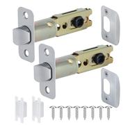 Aesytava Universal Door Lock Replacement Parts with 8mm Square Spindle Hole, 2 Pack Nickel Door Lock Parts, 45°Rotation, Fits 2-3/8" or 2-3/4" Backset, Includes Strike Plate & Mounting Screws