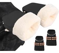 AESZITTEW Pram Gloves Thick Winter Pram Warmmuffs,Windproof Stroller Hand Muff, Soft Cold Weather Protection Handlebar Mittens for Pushchair Trailer Bicycle (#2)