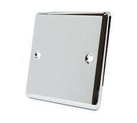 AET CPC1GBP Polished Chrome Classical Single Electrical Blanking Plate 1-Gang, Silver