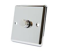 AET CPC1GDIM10 1 Gang 2 Way 10 A 1000 W Classical Chrome Polished Light Dimmer Switch