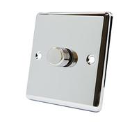 AET CPC1GDIM4 Polished Chrome Classical 400W-10 Amp Single 1 Gang 2 Way 400W Light Dimmer Switch, 400 W