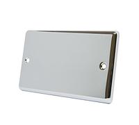 AET CPC2GBP Polished Chrome Classical Double Electrical Blanking Plate 2-Gang, 240 V