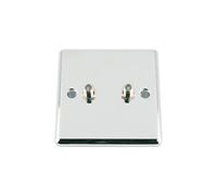 AET CPC2GSKY Polished Chrome Classical 2 Gang Sky Twin F Type Socket for Satellite Outlets, 240 V