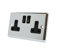 AET CPC2GSOCBL 13 A 2-Gang Polished Chrome Classic