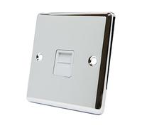 AET CPCTELSWH Polished Chrome Classical Telephone Slave White Insert-BT Phone Extension Socket, 240 V