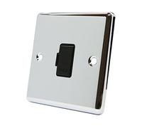 AET CPCUFSBL Polished Chrome Classical Unswitched Spur Black Insert-13 Amp Fused Connection Unit