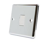 AET CPCUFSWH Polished Chrome Classical Unswitched Spur White Insert-13 Amp Fused Connection Unit, 240 V