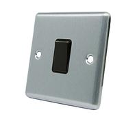 AET CSC1GSWIBLI 10 A 1-Gang Satin Finish Chrome Classical Intermediate Black Insert Plastic Rocker Light Switch