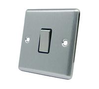 AET CSC1GSWIBS 10 A 1-Gang 2-Way Satin Finish Chrome Classical Single Black Insert Metal Rocker Light Switch