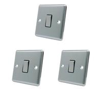 AET CSC1GSWIBS Satin Chrome Classical Black Insert Metal Rocker Switch-10 Amp Single 1 Gang 2 Way Light Switch (Pack of 3)