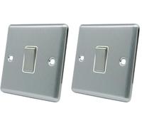 AET CSC1GSWIWS 10 A 1-Gang 2-Way Satin Finish Chrome Classical Single White Insert Metal Rocker Light Switch (Pack of 2)