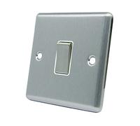 AET CSC1GSWIWS 10 A 1-Gang 2-Way Satin Finish Chrome Classical Single White Insert Metal Rocker Light Switch