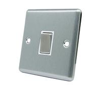 AET CSC1GSWIWSI 10 A 1-Gang Satin Finish Chrome Classical Single Intermediate White Insert Metal Rocker Light Switch