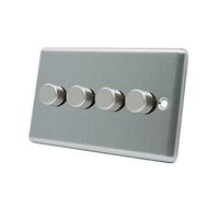 AET CSC4GDIM40 10 A 400 W 4-Gang 2-Way Satin Finish Chrome Classical Light Dimmer Switch