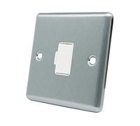 AET CSCUFSWH Satin Chrome Classical Unswitched Spur White Insert-13 Amp Fused Connection Unit