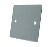 AET FSC1GBP Satin Chrome Flat Single Electrical Blanking Plate 1-Gang, 240 V