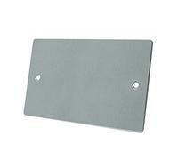 AET FSC2GBP Satin Chrome Flat Double Electrical Blanking Plate 2-Gang, 240 V