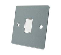AET FSCUFSWH Satin Chrome Flat Unswitched Spur White Insert-13 Amp Fused Connection Unit