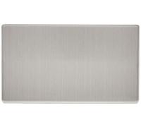 AET SL2GBP Screwless Satin Chrome Flat Double Blank Plate