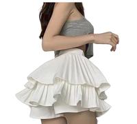 AETABP Kawaii Cute Cake Skirt Coquette Clothes Lolita Kawaii Cute Ruffle Shorts for Womens Teen Girls Pants Bloomers, 1whtie, 8-12