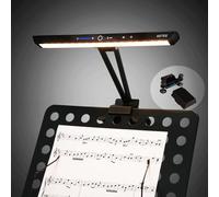 AETEE Super Bright Music Stand Lights,LED Clip On Light,Removable Battery, Rechargeble Battery Operated, Long-Lasting USB-C Eye-Care Clamp Lamp, Foldable for Sheet Music(Updated Version)