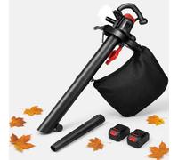 AETEREOS 3 in 1 Electric Leaf Blower, Vacuum & Mulcher for Lawn Care | 156 CFM Delivery Power, 40L Collection Bag, Adjustable Suction Power for Patios, Paths, Driveways 2-Bat