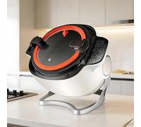 AETEREOS Automatic Cooking Machine,2000W 6L auto cooking wok Fried rice machine, Three Speed Adjustable,360 ° Automatic Rotation, for Stir Frying, Stewing, Cooking, and Soup Making 220V