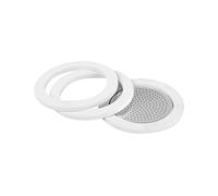 Aeternum, Aluminium Coffee Makers, 2 Gaskets + 1 Plate, Compatible with 1 Cup Coffee Makers, Made in Italy