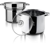 Aeternum Y0Vepsn220 Divina Pastarella Pasta Pot, Steel, Silver, 27 x 24.5 x 22 cm, ø 22 cm, 1.33 Kg