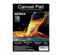 AETEXA Canvas Paper Pad, 9 x 12 Inch Canvas Pad, 10 Sheets, 12.3-oz Gesso, Glue-Bound, Art Supplies for Adults and Teens, for Acrylic Pouring and Oil Painting.