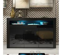 Aether 155cm Sideboard LED - Black Gloss Doors