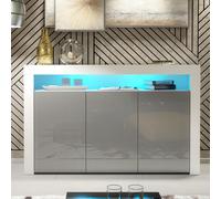 Aether 155cm Sideboard LED - White & Grey Gloss Doors