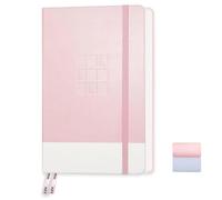 AETHER A5 Notebook Blank, 256 Pages Journal Sketch Book 13 x 21.5 cm 120GSM Thick Paper, A5 Hardback Notebook with Pocket Elastic Closure & 2 Bookmark for Women School, Drawing,Work, Pink