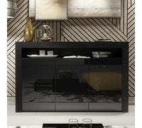 Aether Sideboard 155cm - Black with Gloss Doors