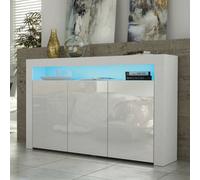Aether Sideboard 155Cm White With High Gloss Doors And Led Lighting - Creative Furniture