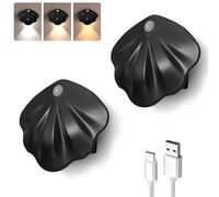 AetherGiow Rechargeable LED Motion Sensor Light, Indoor Wall Mounted Sensing Night Light, No Wiring, Adjustable 3CCT, Dimmable, 1200mAh, Bedroom, Children's Room, Staircase,Kitchen, 2 Packs