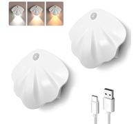 AetherGiow Rechargeable LED Motion Sensor Light, Indoor Wall Mounted Sensing Night Lights, No Wiring, Adjustable 3CCT, Dimmable, 1200mAh, Bedroom, Children's Room, Staircase,Kitchen, 2 Pack
