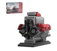 Aetheria V8 Engine Building Bricks That Works, V8 Engine with Supercharger Camshafts, MOC Engine Designed by Bricktec Designs, DIY STEM Blocks Collectors & Enthusiasts Gift for Adult-1054 Pieces